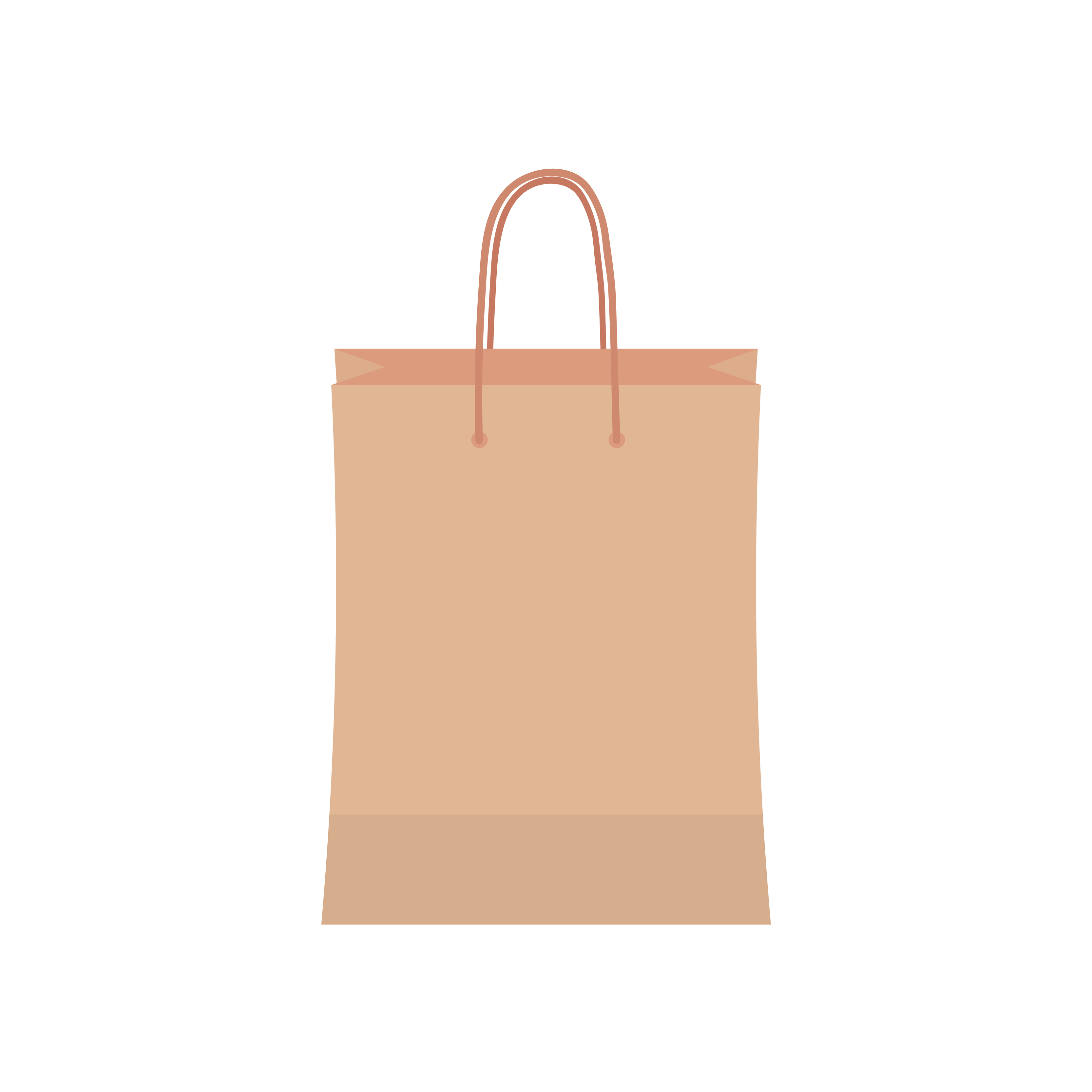 Flat vector drawing of a paper bag for shopping at the store ...