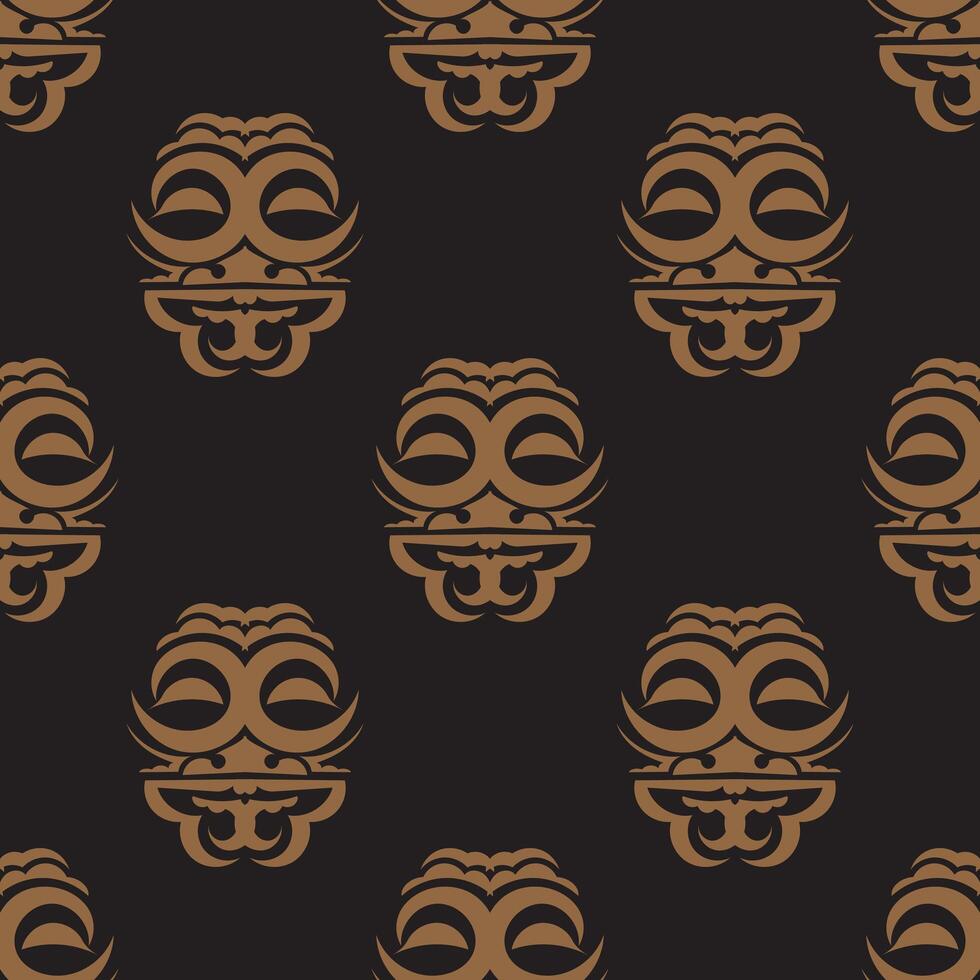 A brown and black background with a tribal design vector