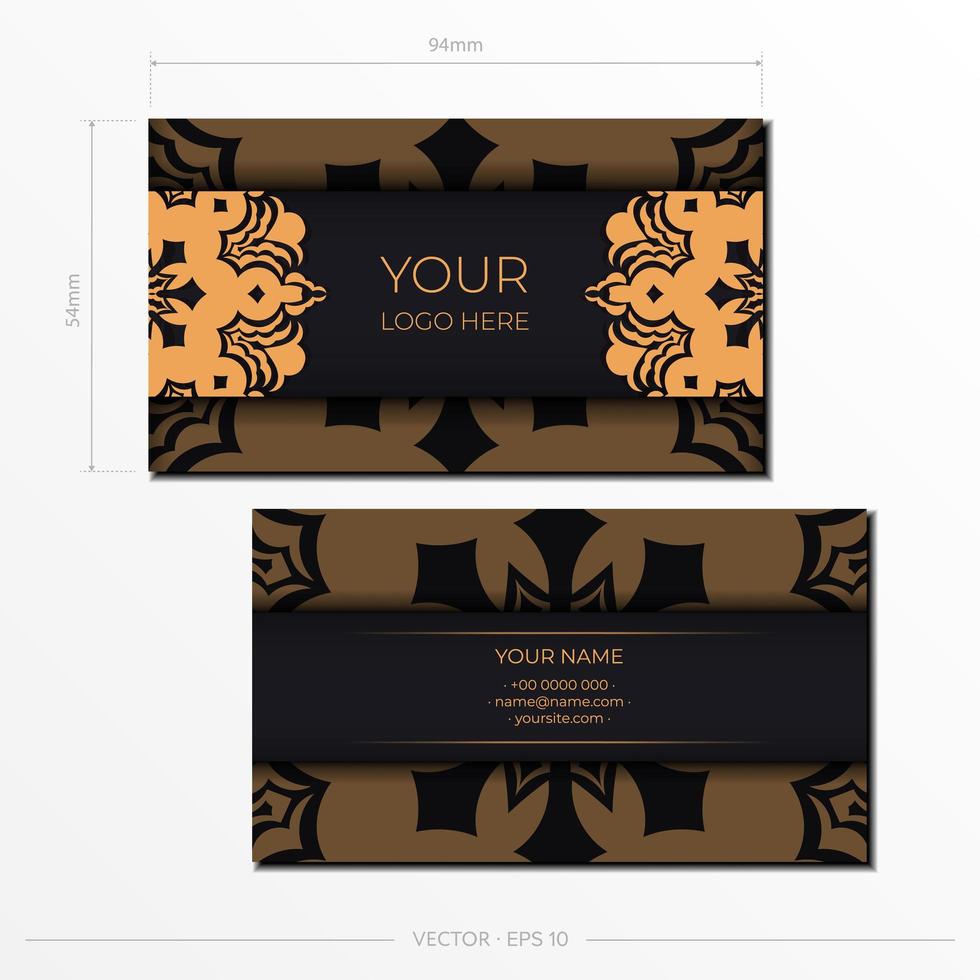 Business cards template with vintage decorative elements. vector