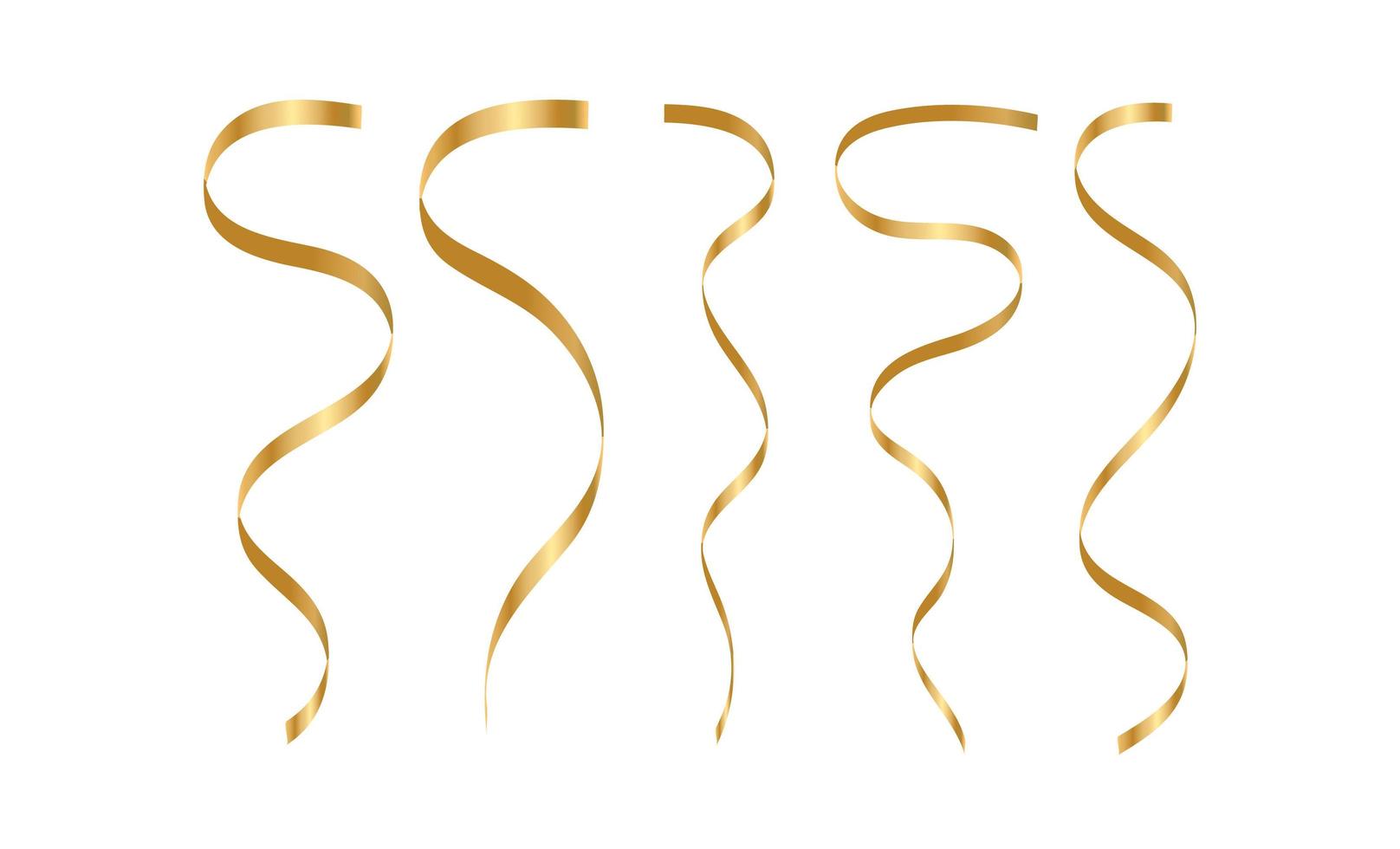 Gold streamers set. Golden serpentine ribbons, isolated on transparent  background. Decoration for party, birthday celebrate or Christmas carnival,  New Year gift. Festival decor. Vector illustration 4985615 Vector Art at  Vecteezy