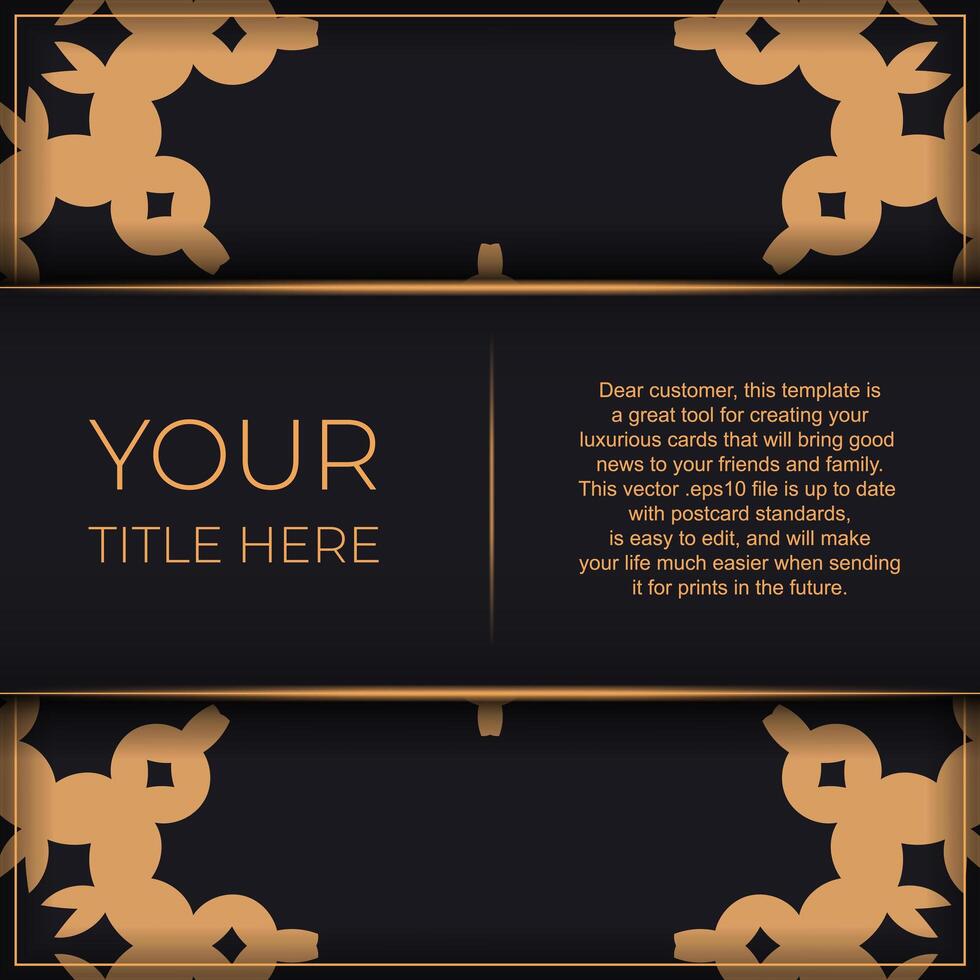 Luxurious invitation card design with vintage Indian ornament. Can be used as background and wallpaper. Elegant and classic vector elements ready for print and typography.
