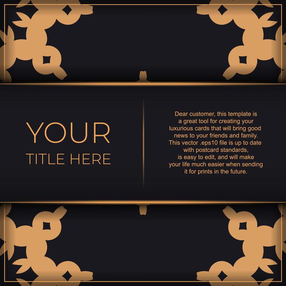 Luxurious invitation card design with vintage Indian ornament. Can be used as background and wallpaper. Elegant and classic vector elements ready for print and typography.