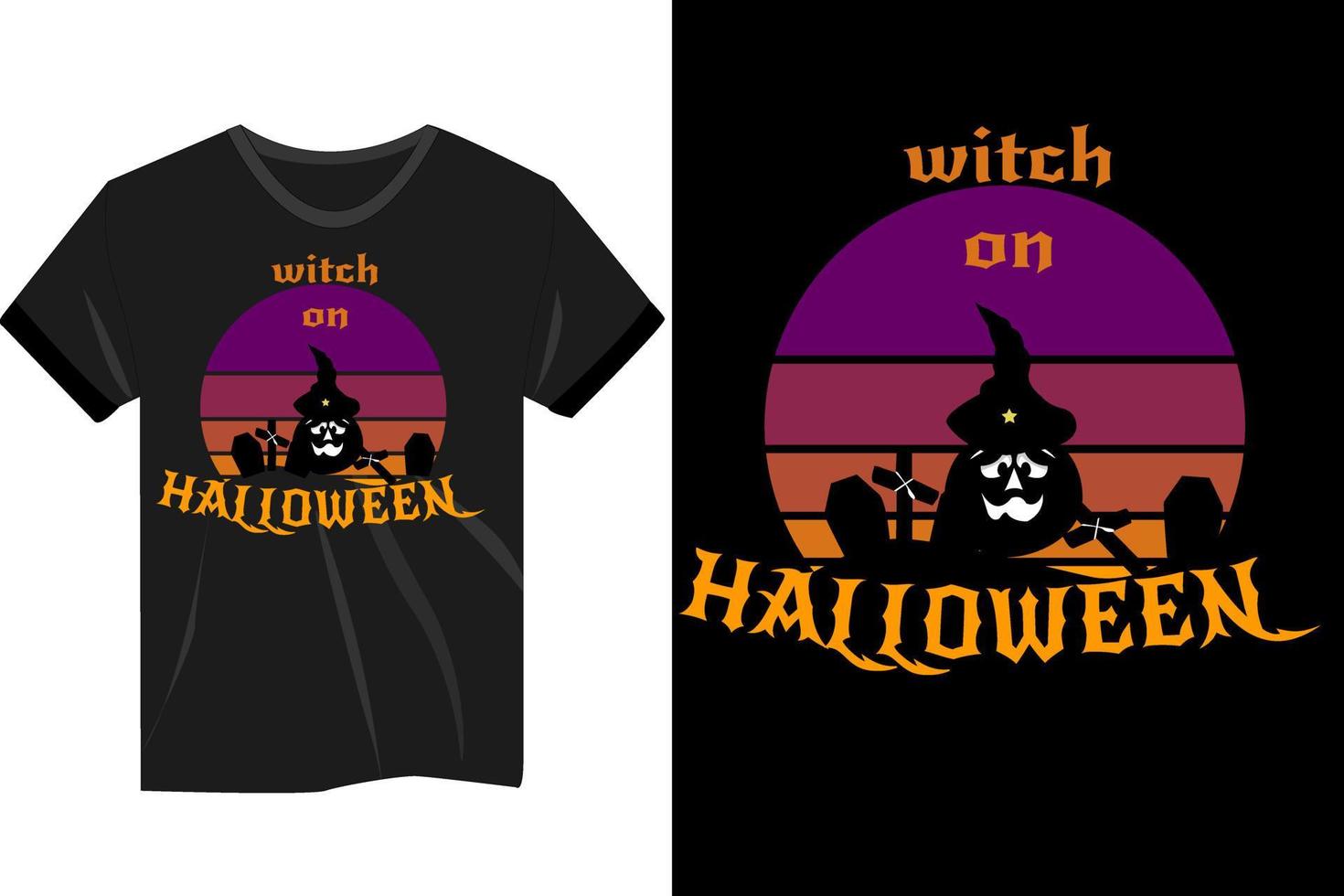 Witch on halloween retro vintage vector