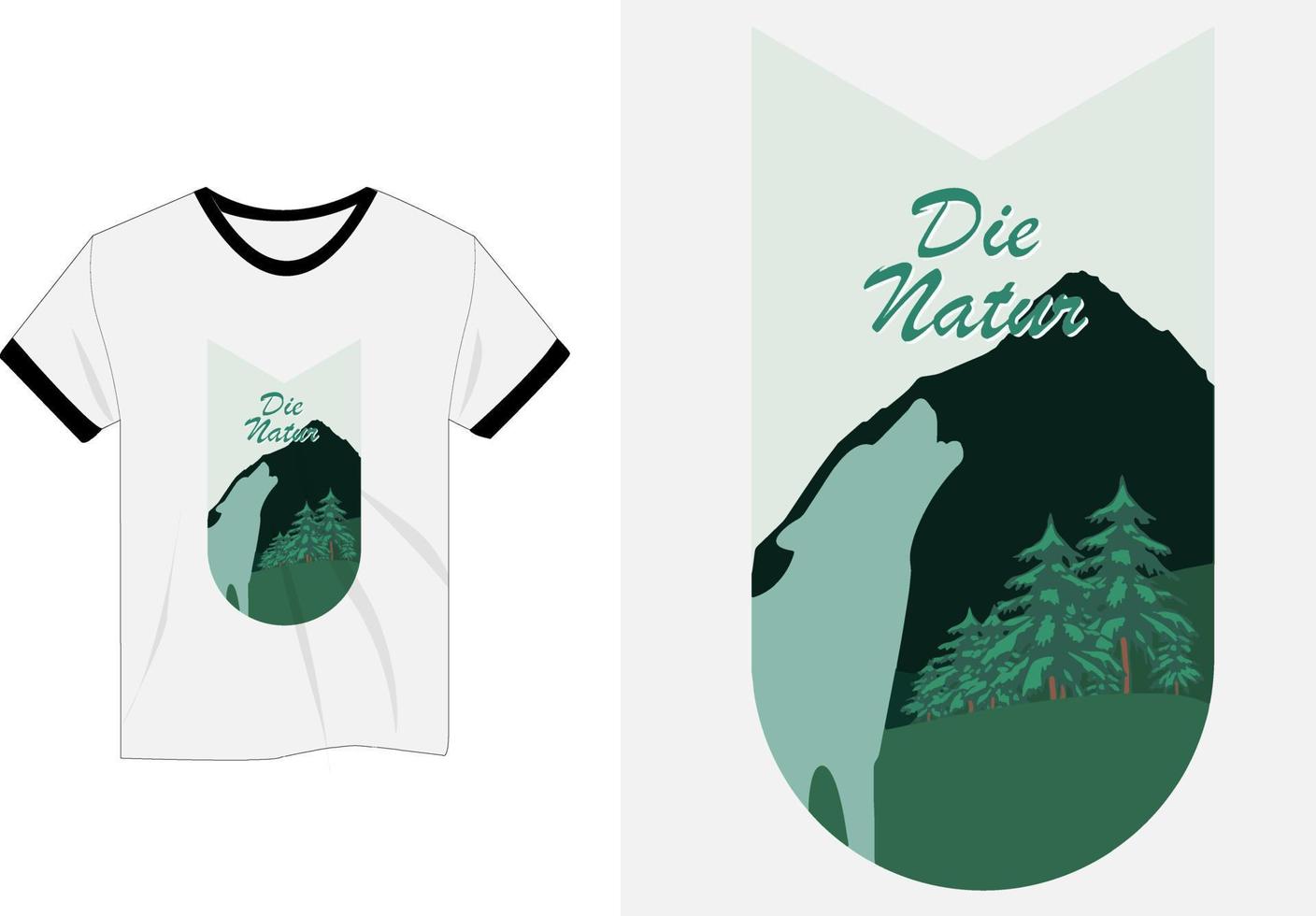 camiseta vintage retro morir naturaleza vector