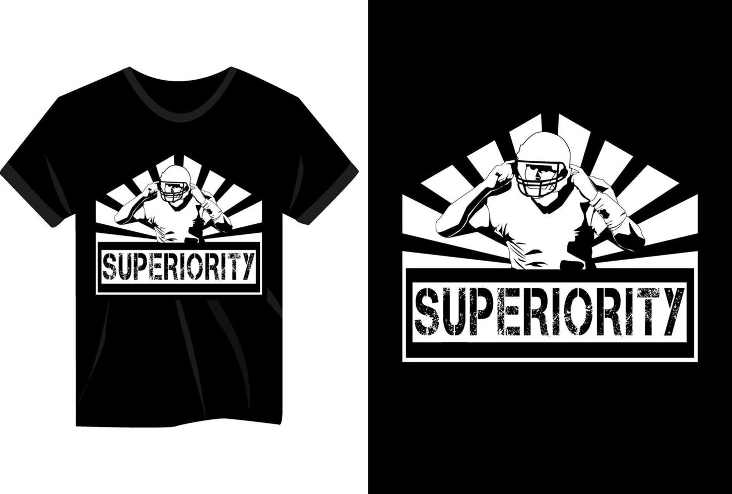 Superiority football player vintage t shirt design vector