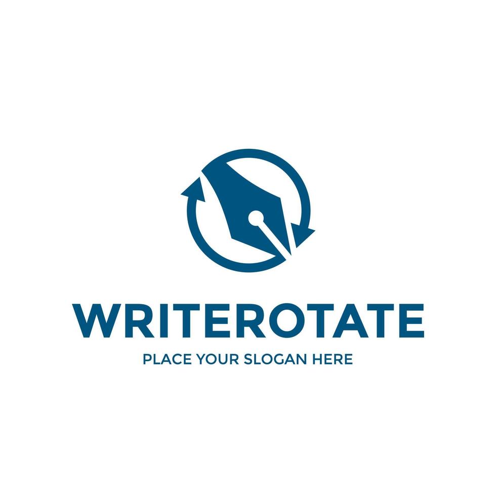 Write rotate vector logo template. This design use pen symbol.