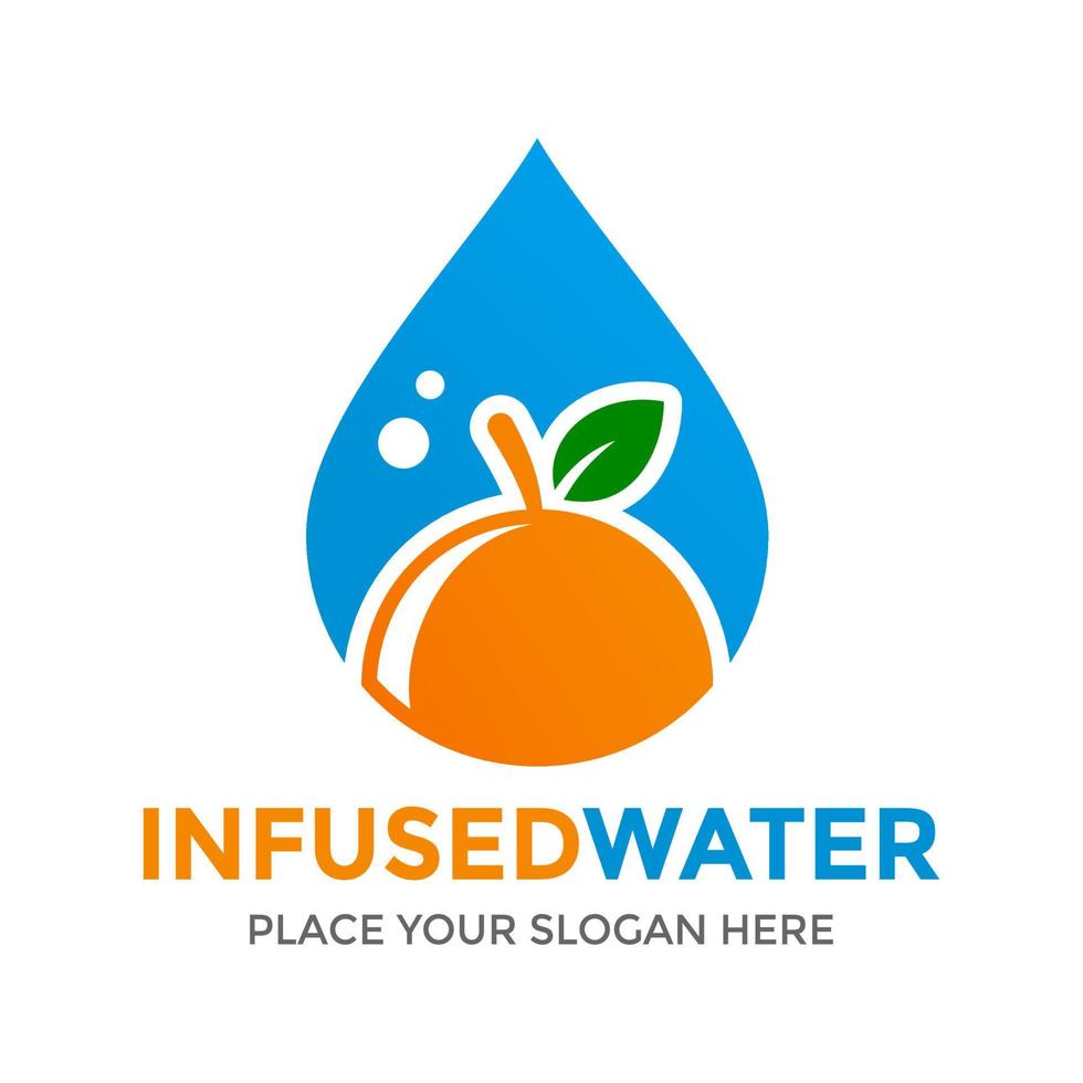 plantilla de logotipo de vector de agua infundida. este diseño utiliza un símbolo naranja. adecuado para la comida.