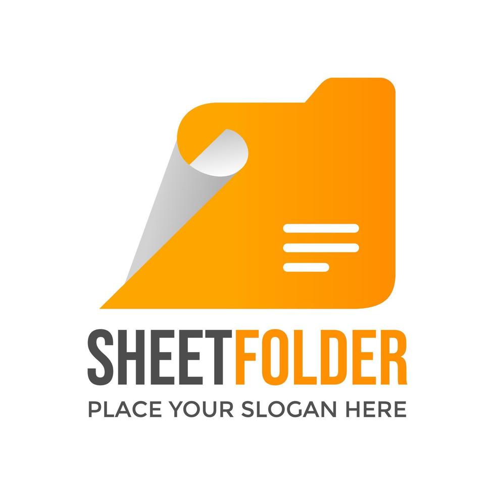 Sheet folder ,vector logo template. This design use sheet or paper symbol. Suitable for business. vector