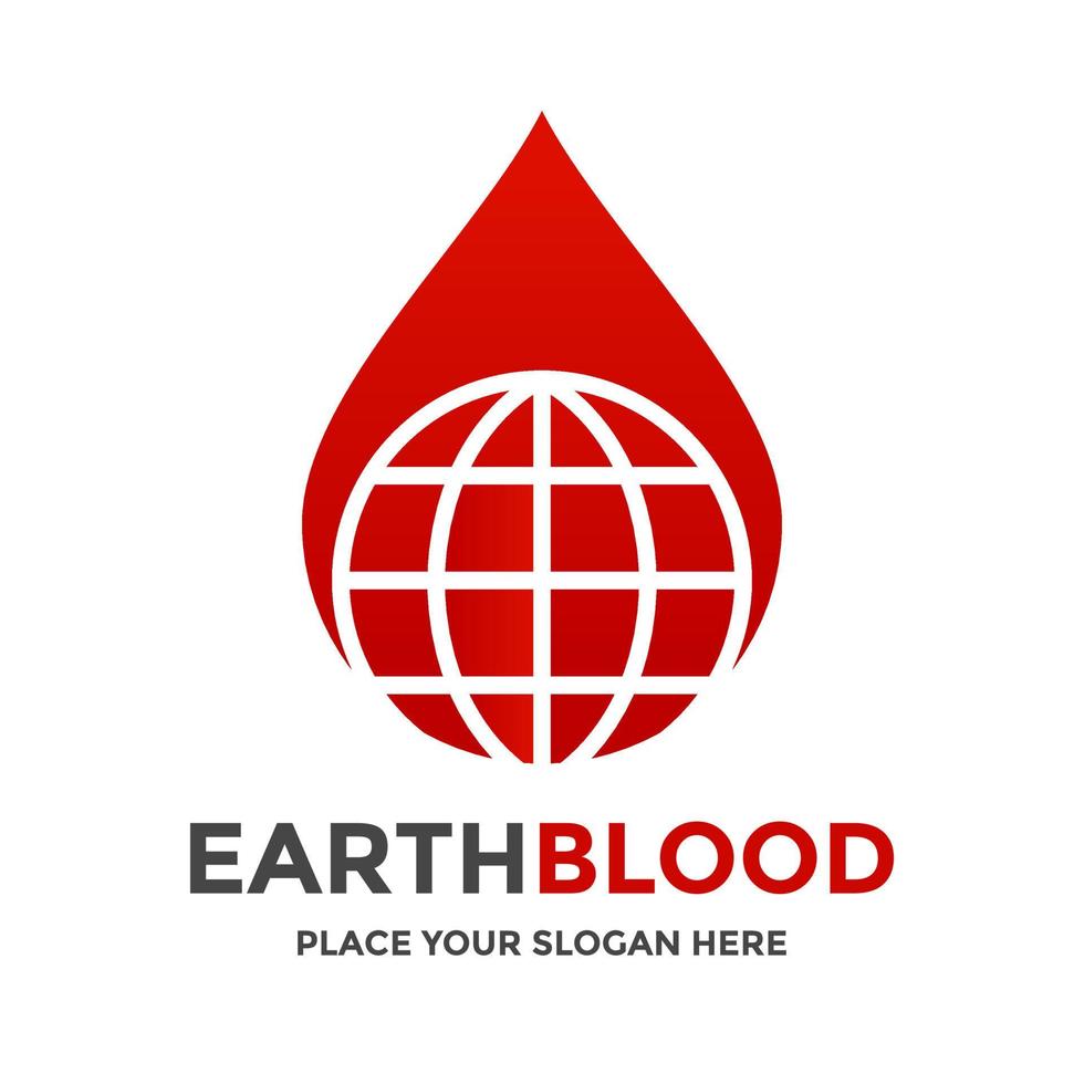Earth blood vector logo template. This design use world symbol. Suitable for medical.
