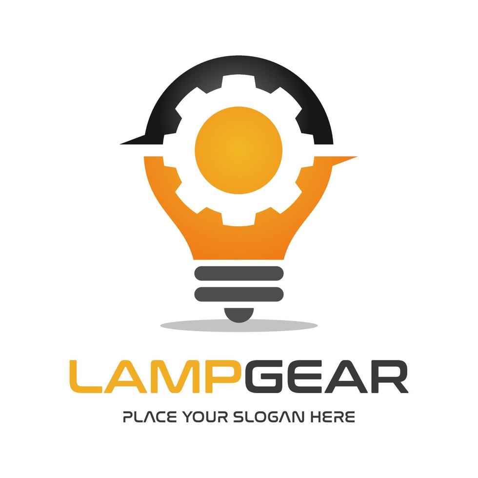 Smart service vector logo template. This design use bulb lamp and wrench symbol. Suitable for repair business.