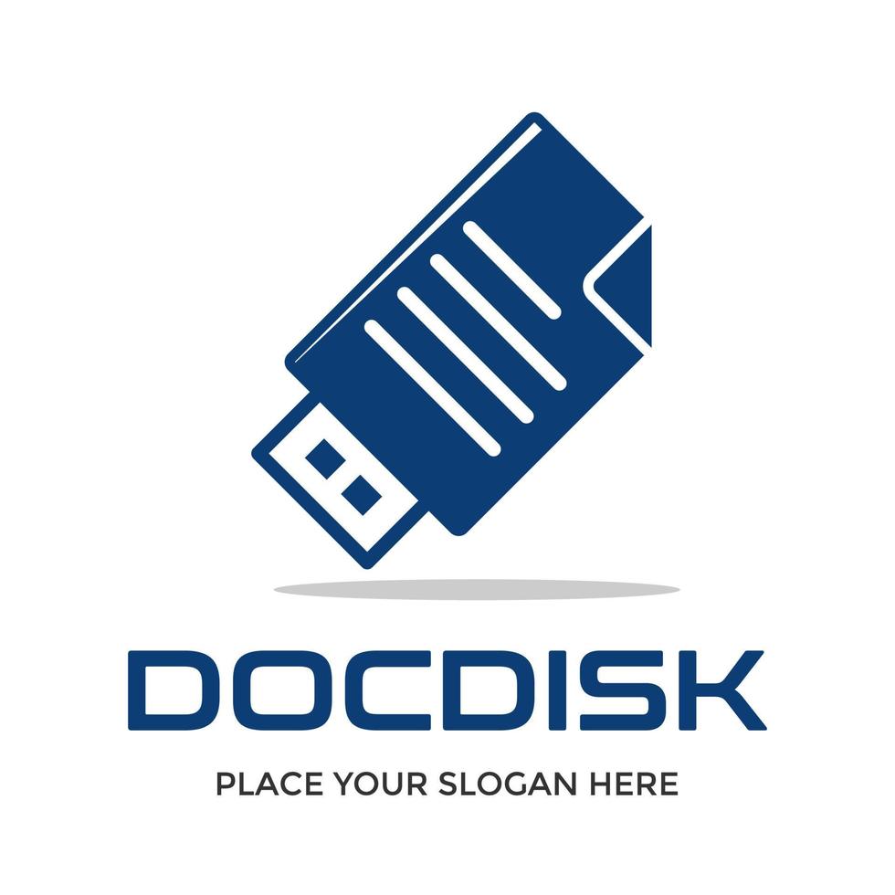 plantilla de logotipo de vector de disco de documento. este diseño utiliza el símbolo del puerto usb. apto para negocio.