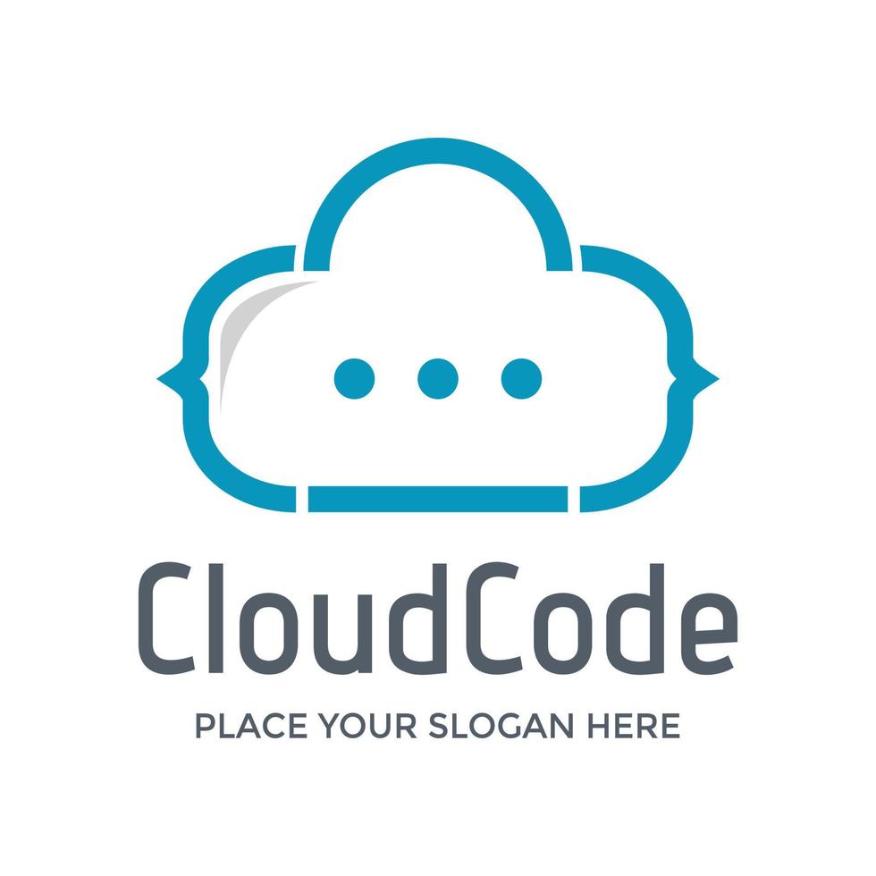 Cloud code vector logo template. This design use internet symbol. Suitable for technology.