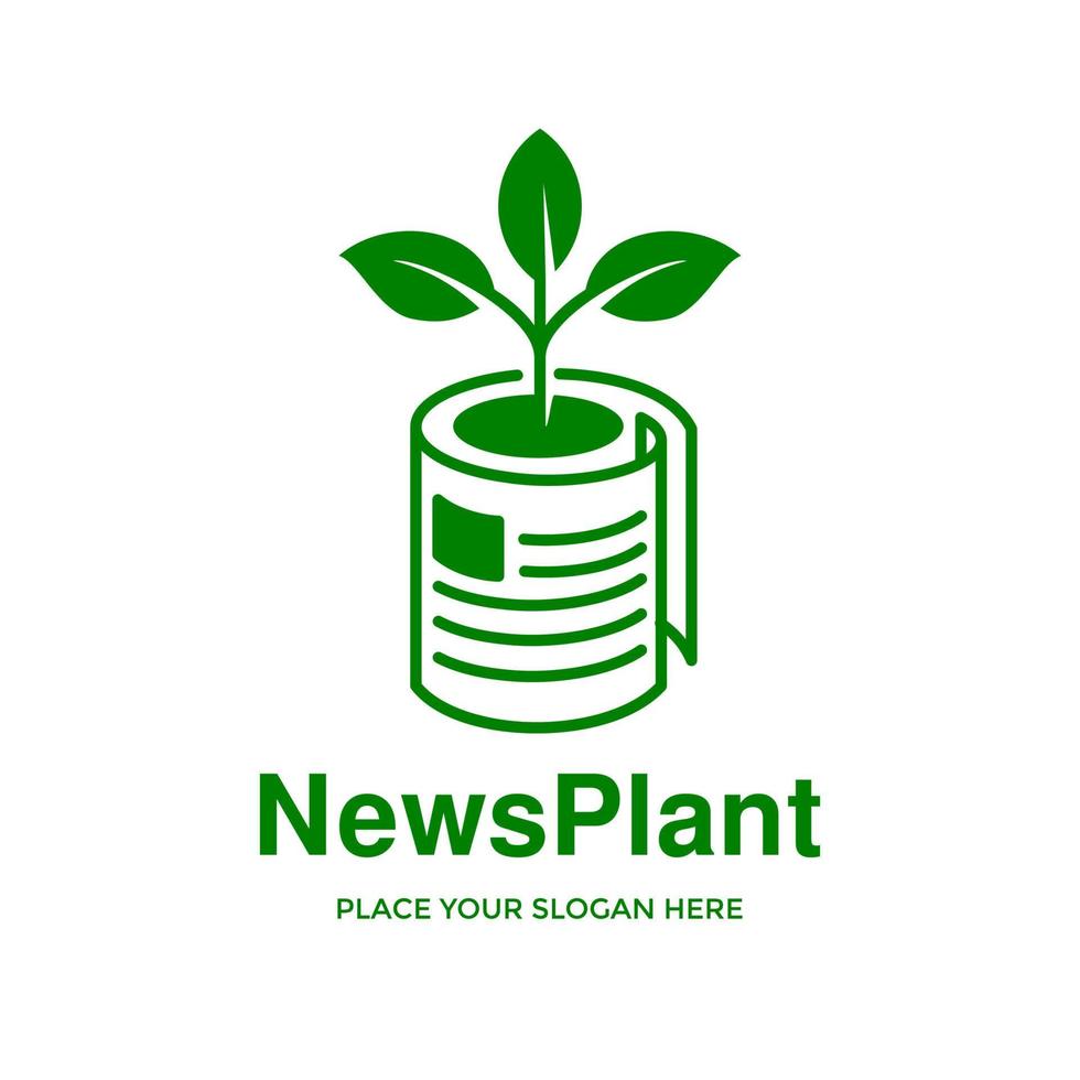 plantilla de logotipo de vector de naturaleza o planta de noticias. este diseño utiliza el símbolo de la hoja.