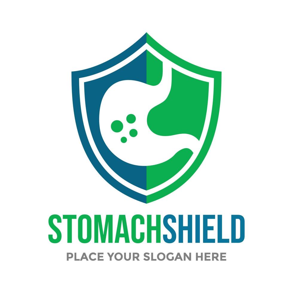 Stomach shield vector logo template. This design use protection symbol. Suitable for medical.