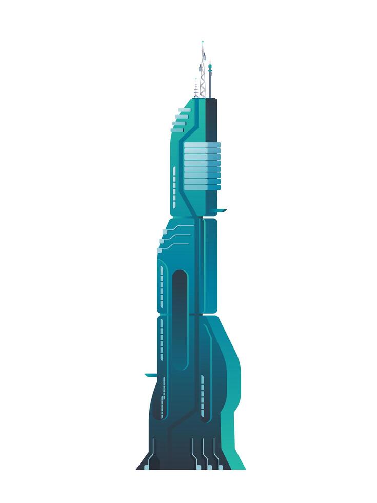 Futuristic urban architecture. The building of the future. Element for science fiction and fantasy. Isolated. . vector