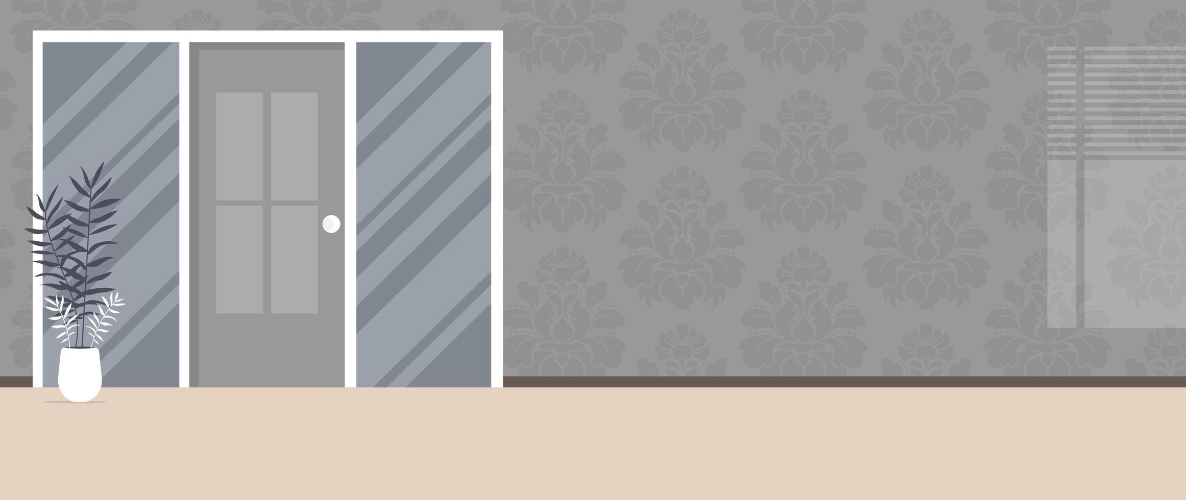 Empty room in dark colors. . vector