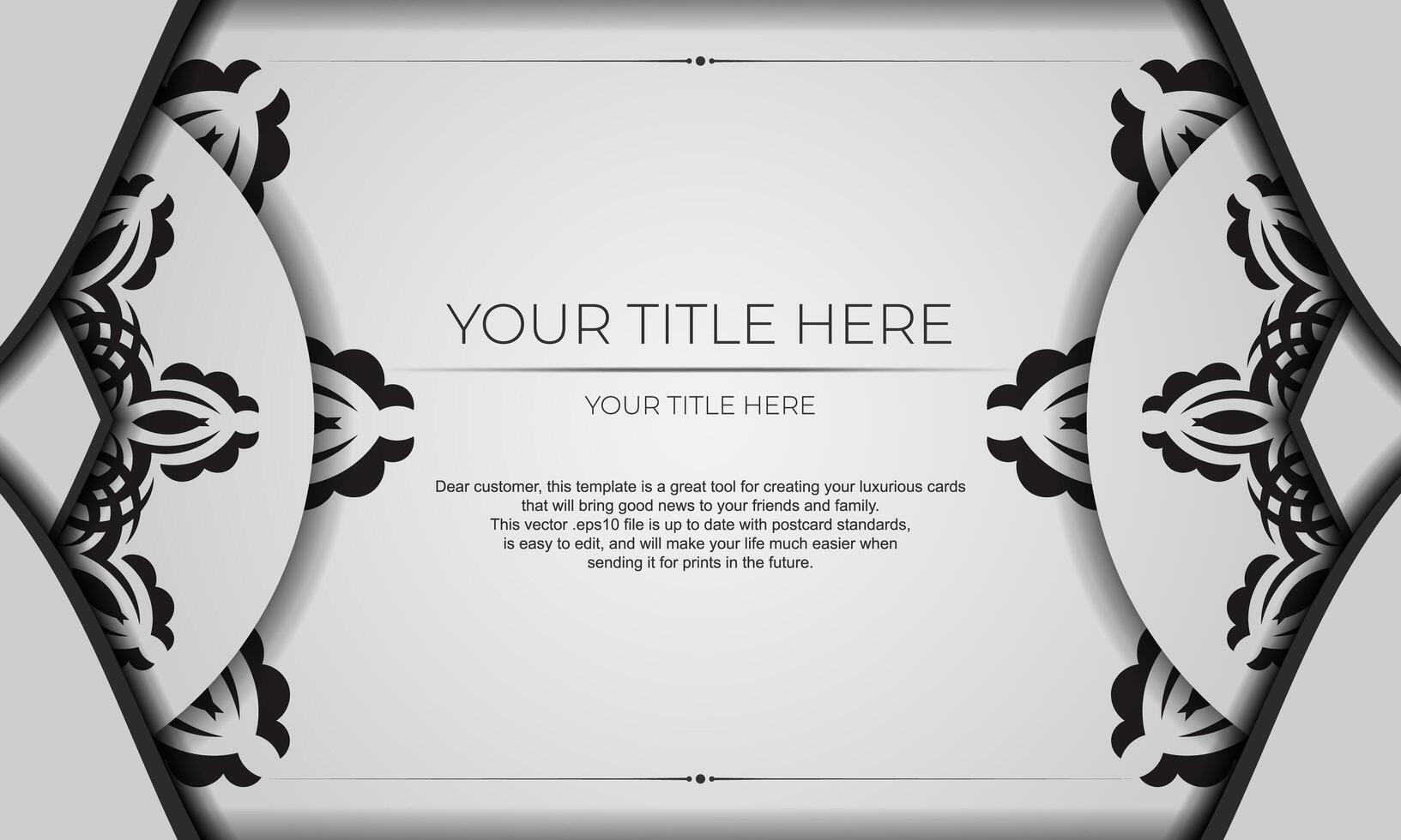 White luxury background with abstract mandala ornament. Elegant and classic vector elements ready for print and typography.
