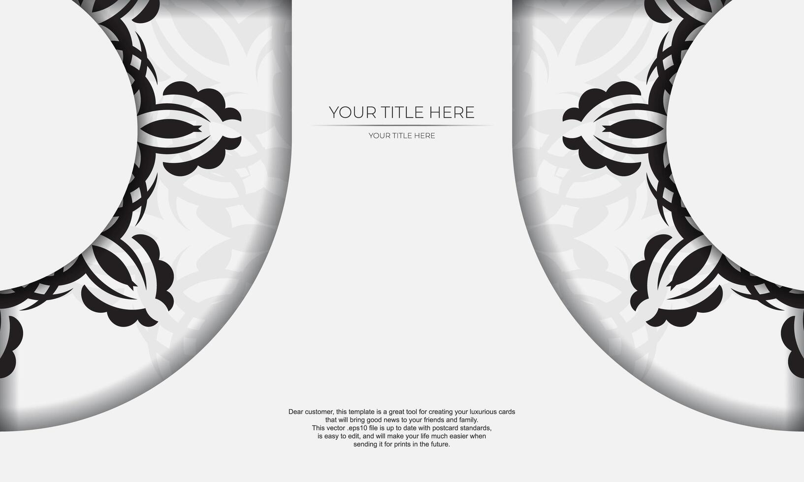 White luxury background with abstract ornament. Elegant and classic vector elements with space for your text.