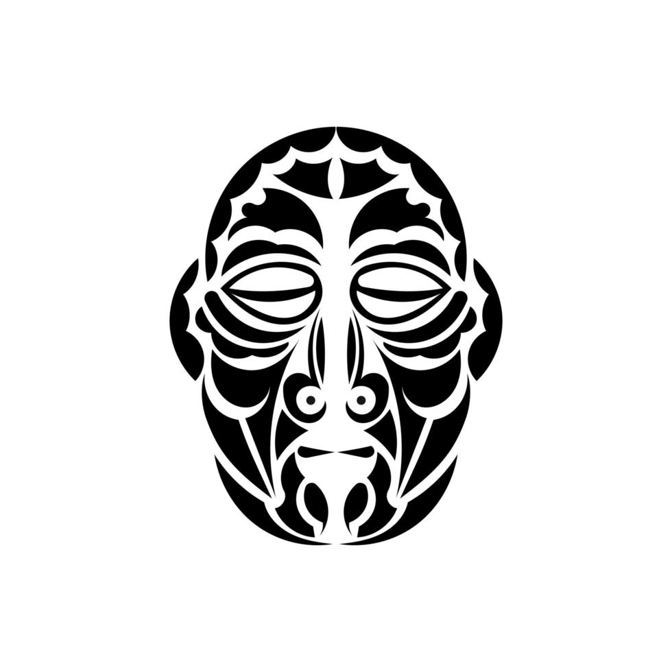 máscara al estilo de los adornos hawaianos. Diseños de tatuajes samoanos. aislado. ilustración vectorial vector