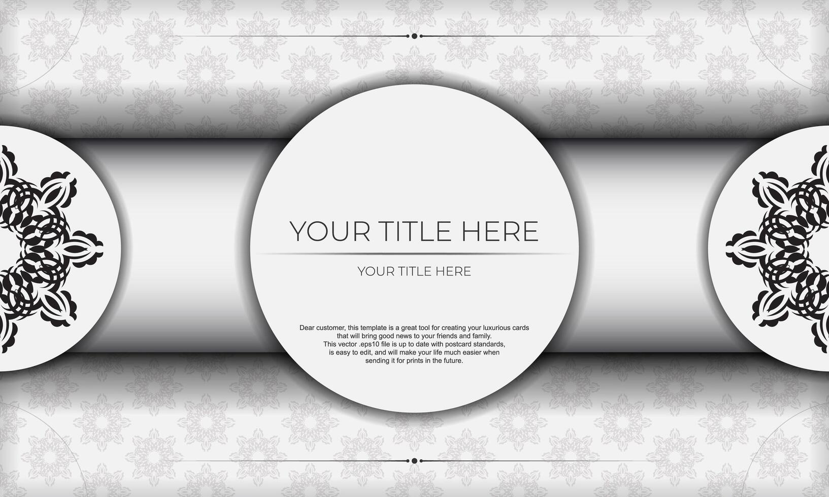 White luxury background with abstract ornament. Elegant and classic vector elements ready for print and typography.