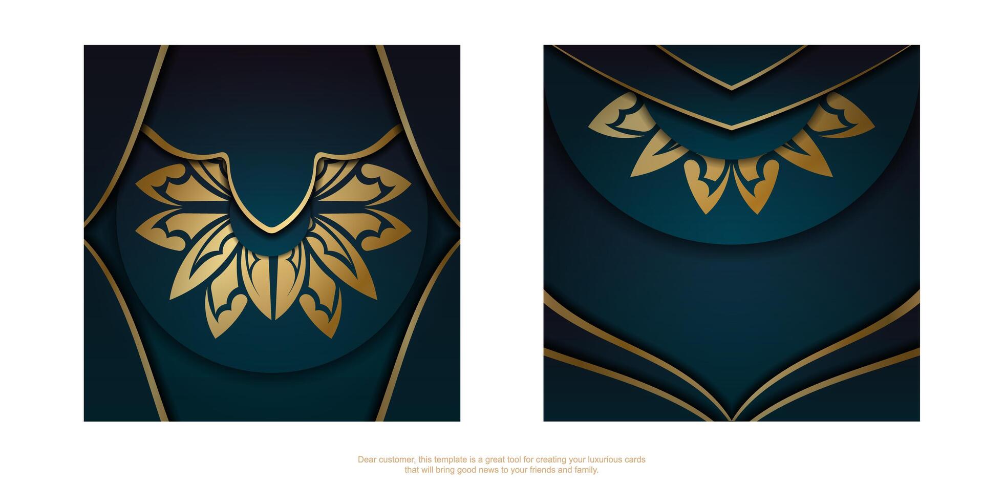 Two banners with gold and blue designs vector