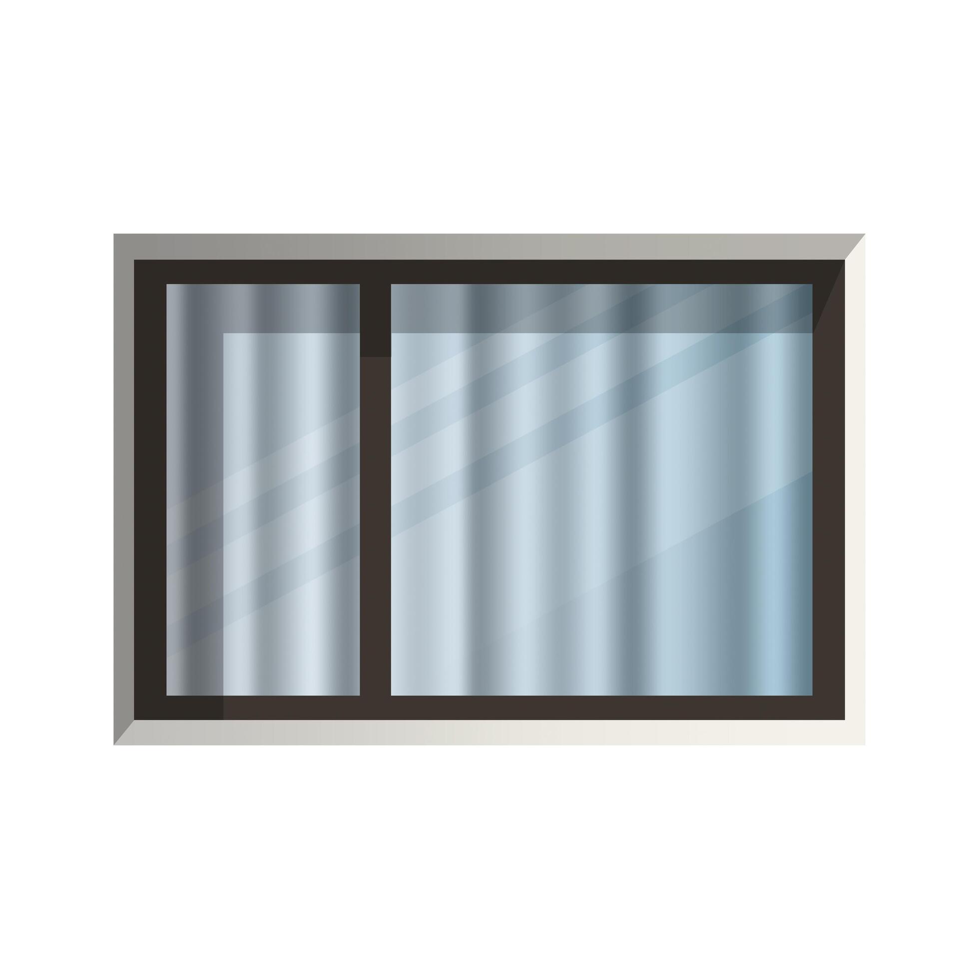 Realistic vector window. A window with transparent glass and a curtain