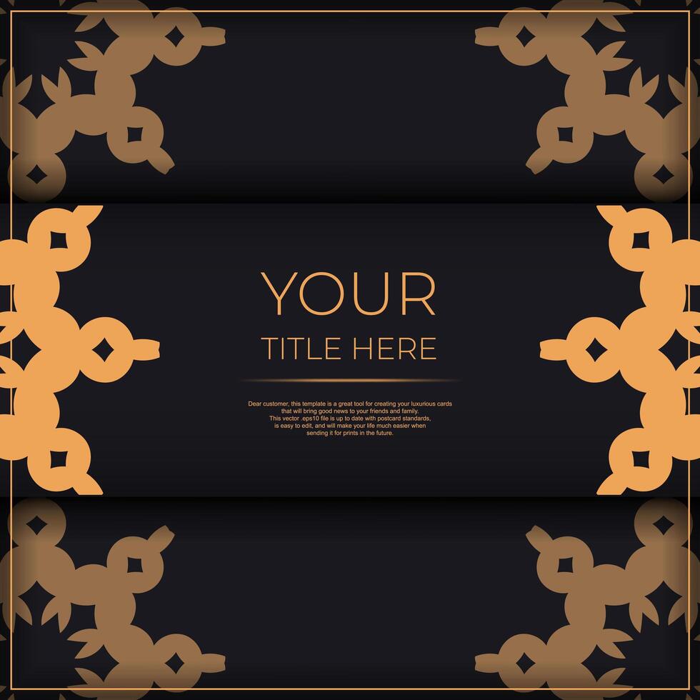 Luxurious invitation card design with abstract vintage ornament. Can be used as background and wallpaper. Elegant and classic vector elements ready for print and typography.