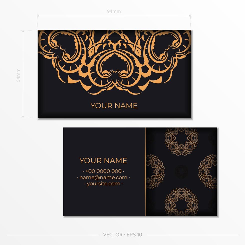 Luxurious business card design with vintage Indian ornament. Can as Roman background and wallpaper. Elegant and classic elements ready for print and typography. vector