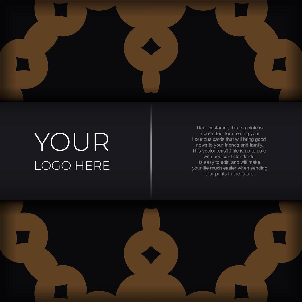 Luxurious postcard design with abstract vintage ornament. Can be used as background and wallpaper. Elegant and classic vector elements ready for print and typography.
