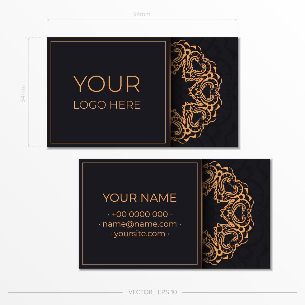 Luxurious business card design with abstract vintage ornament. Can as Roman background and wallpaper. Elegant and classic elements ready for print and typography. vector