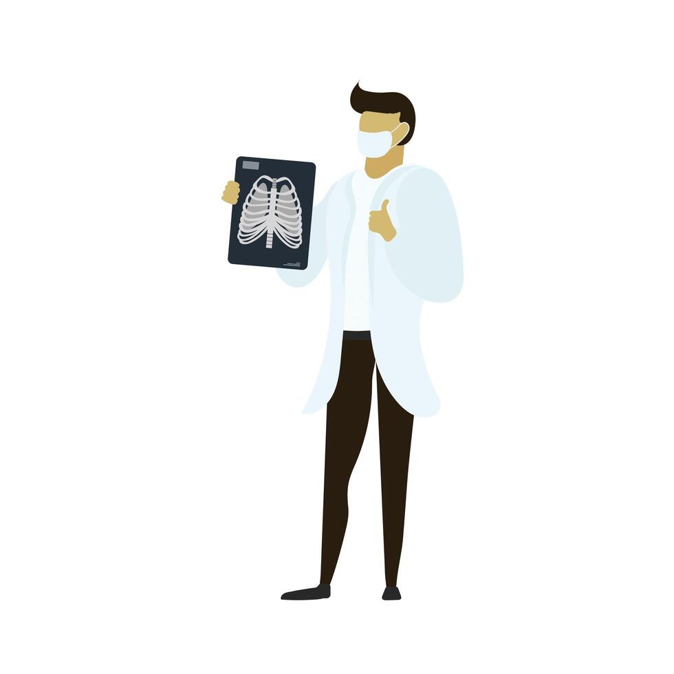 Doctor with x-ray, medical illustration, illustration vector