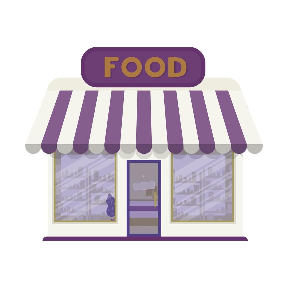 tienda de comestibles aislado en un fondo blanco. ilustración vectorial vector