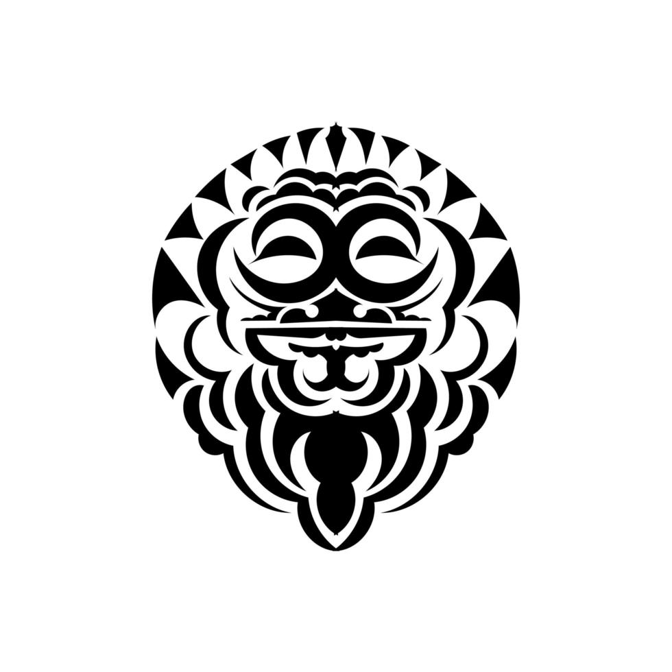 Mask face tattoo ornament maori style. vector