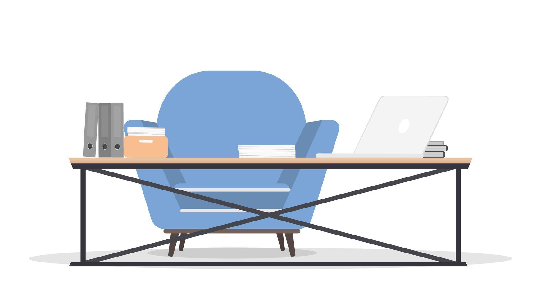 Director movie workplace chair. Wireframe low poly mesh vector illustration