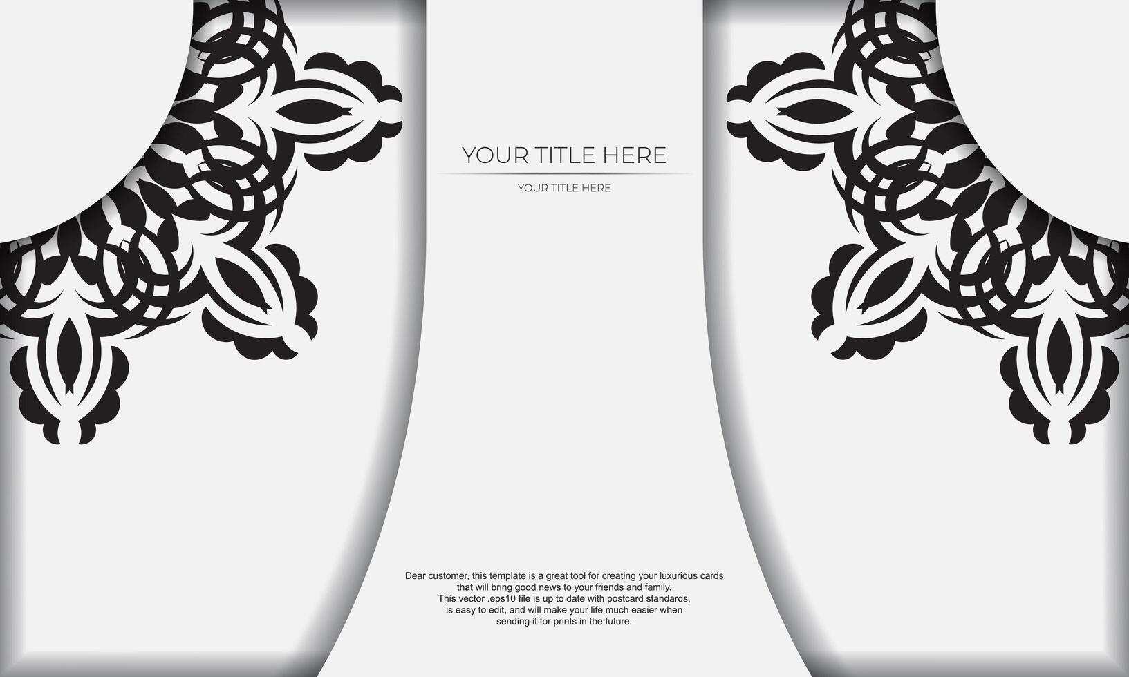 White luxury background with abstract ornament. Elegant and classic vector elements with space for your text.