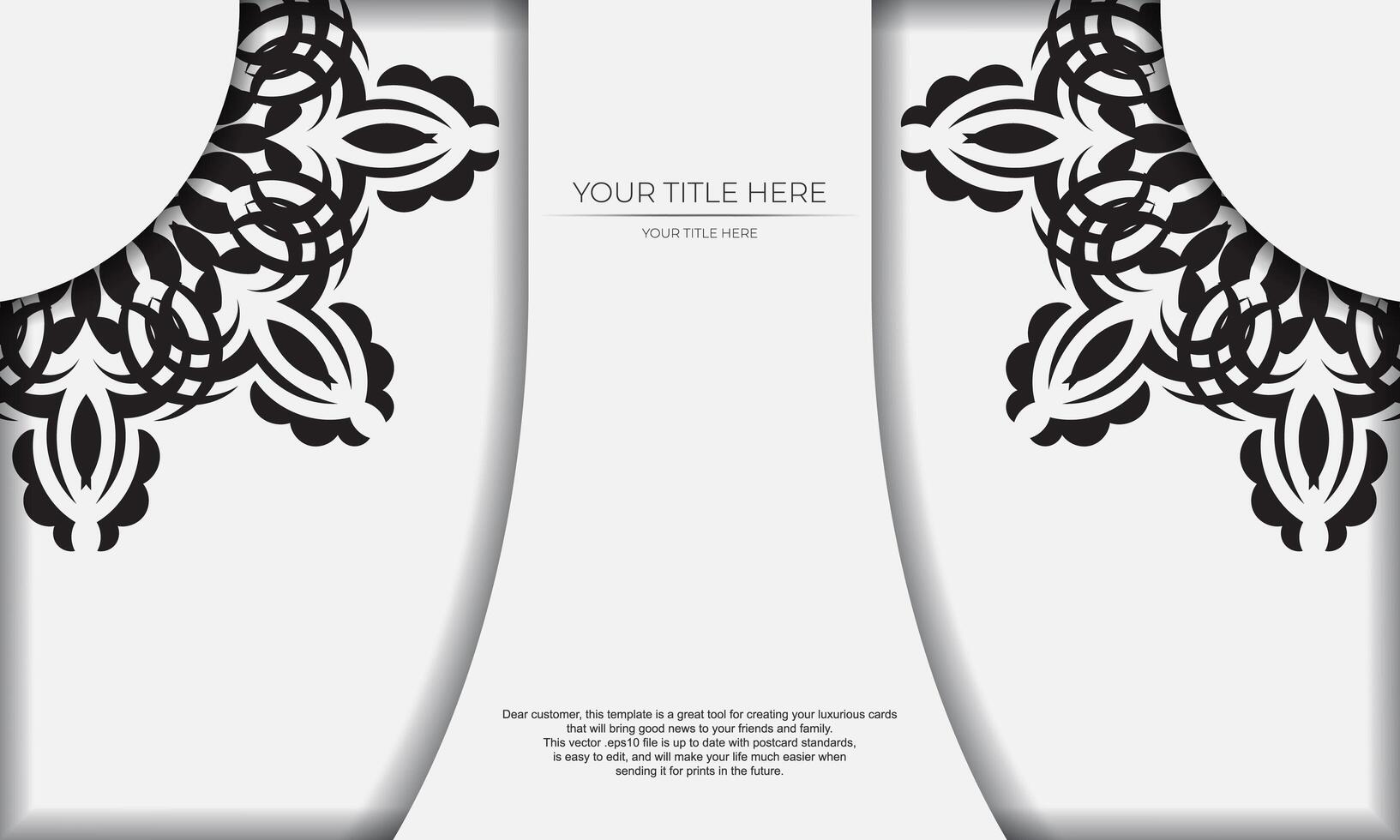 White luxury background with abstract ornament. Elegant and classic vector elements with space for your text.