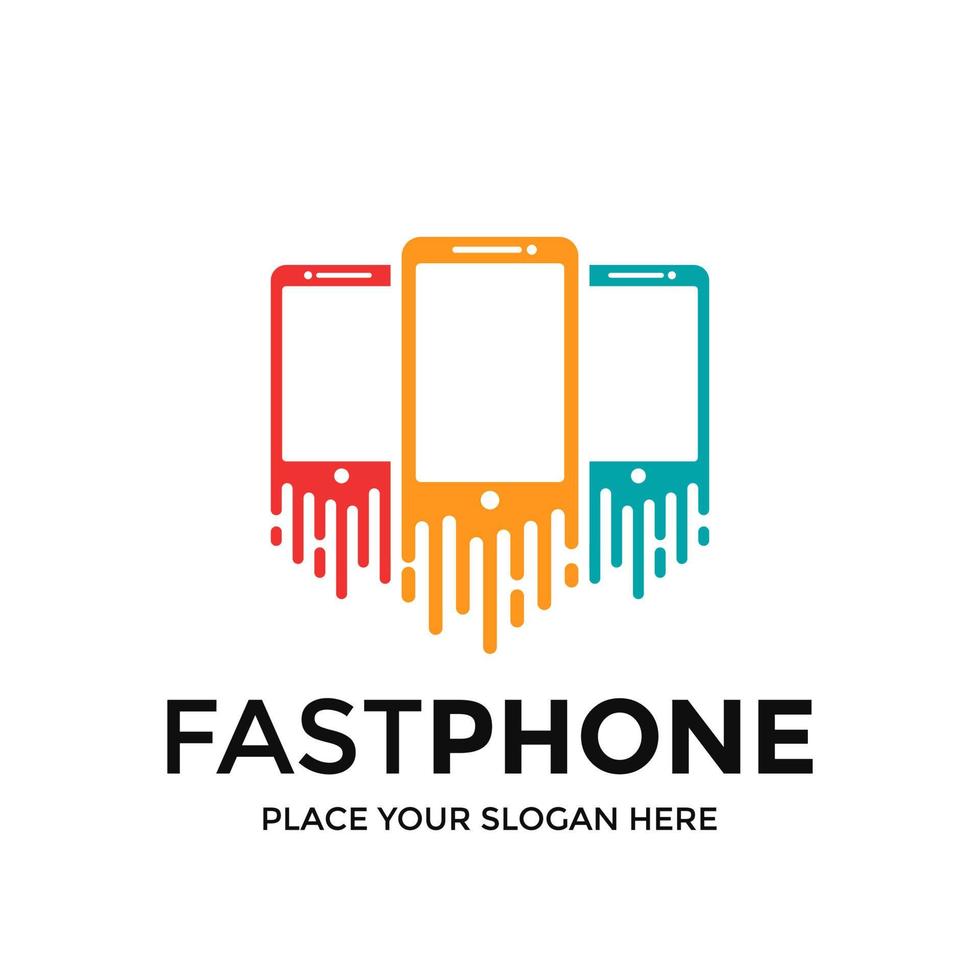 Fast phone vector logo template.