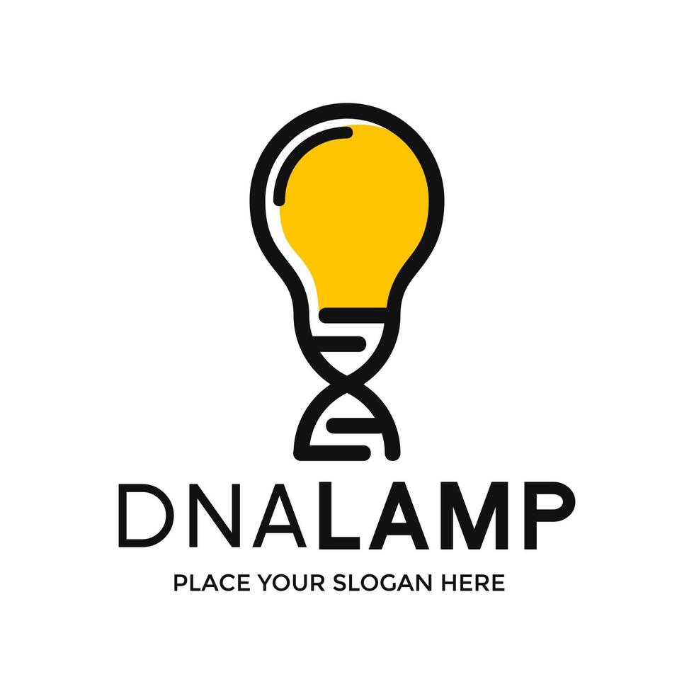 DNA lamp vector logo template. This design use chromosome symbol. Suitable for science or medical.