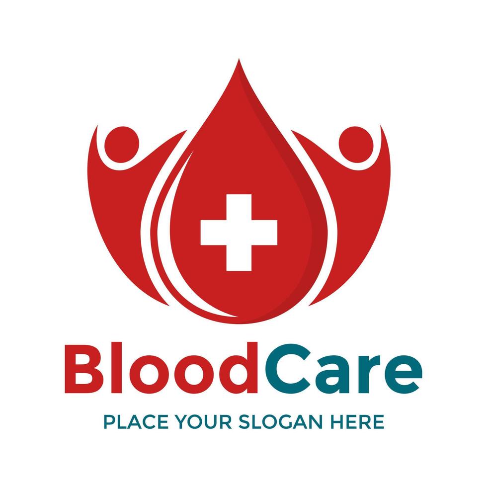 Blood community or care vector logo template. This design use human symbol. Suitable for medical.