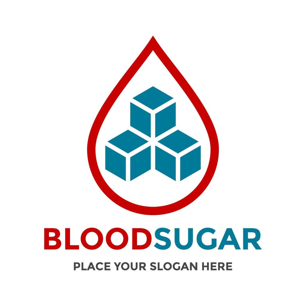 plantilla de logotipo de vector de azúcar en sangre. este diseño utiliza el símbolo de glucosa. Apto para negocio medico.