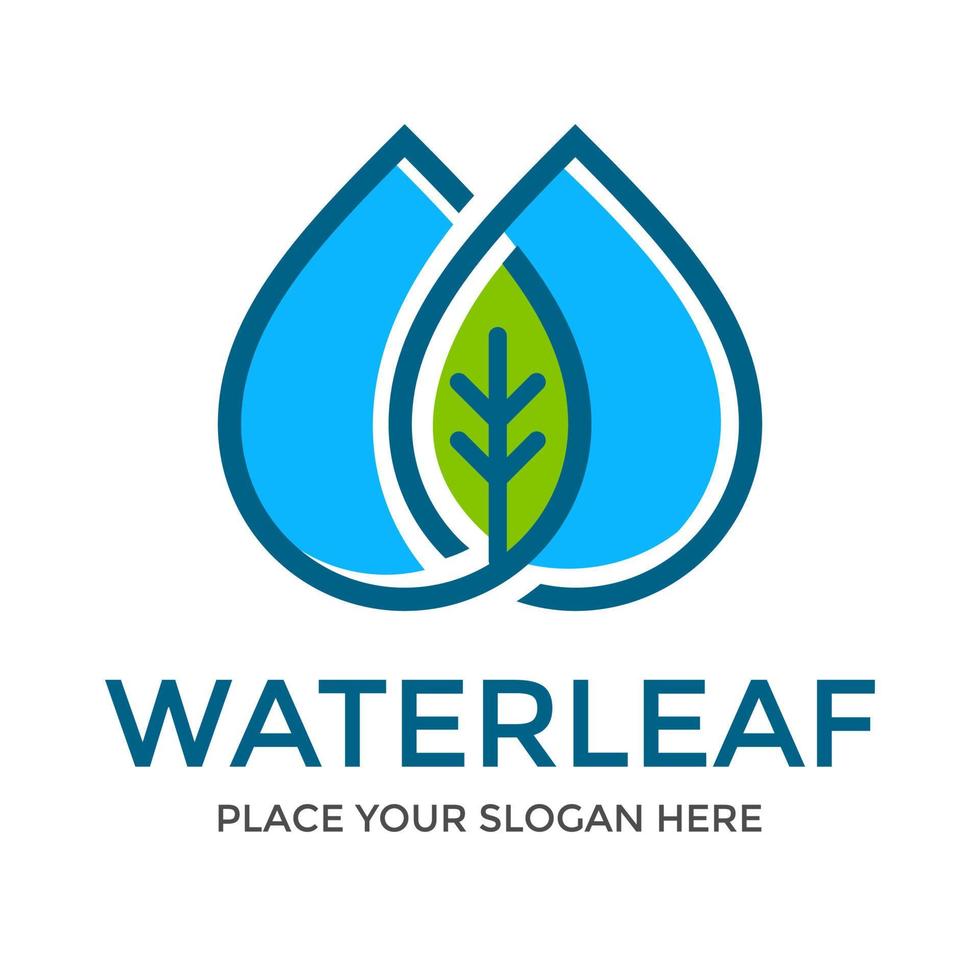 plantilla de logotipo de vector de hoja de agua. este diseño utiliza el símbolo de la naturaleza. Apto para entorno empresarial.