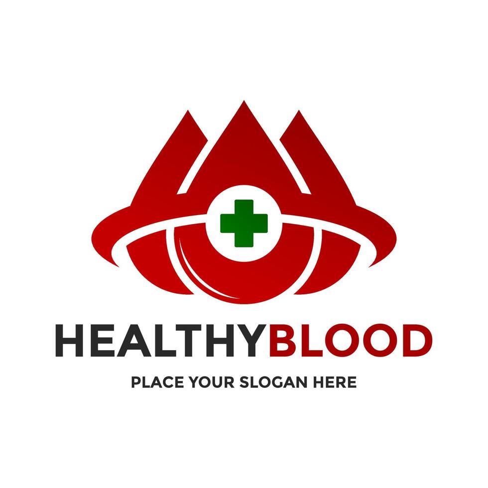 Healthy blood vector logo template. This design use cross symbol. Suitable for medical.