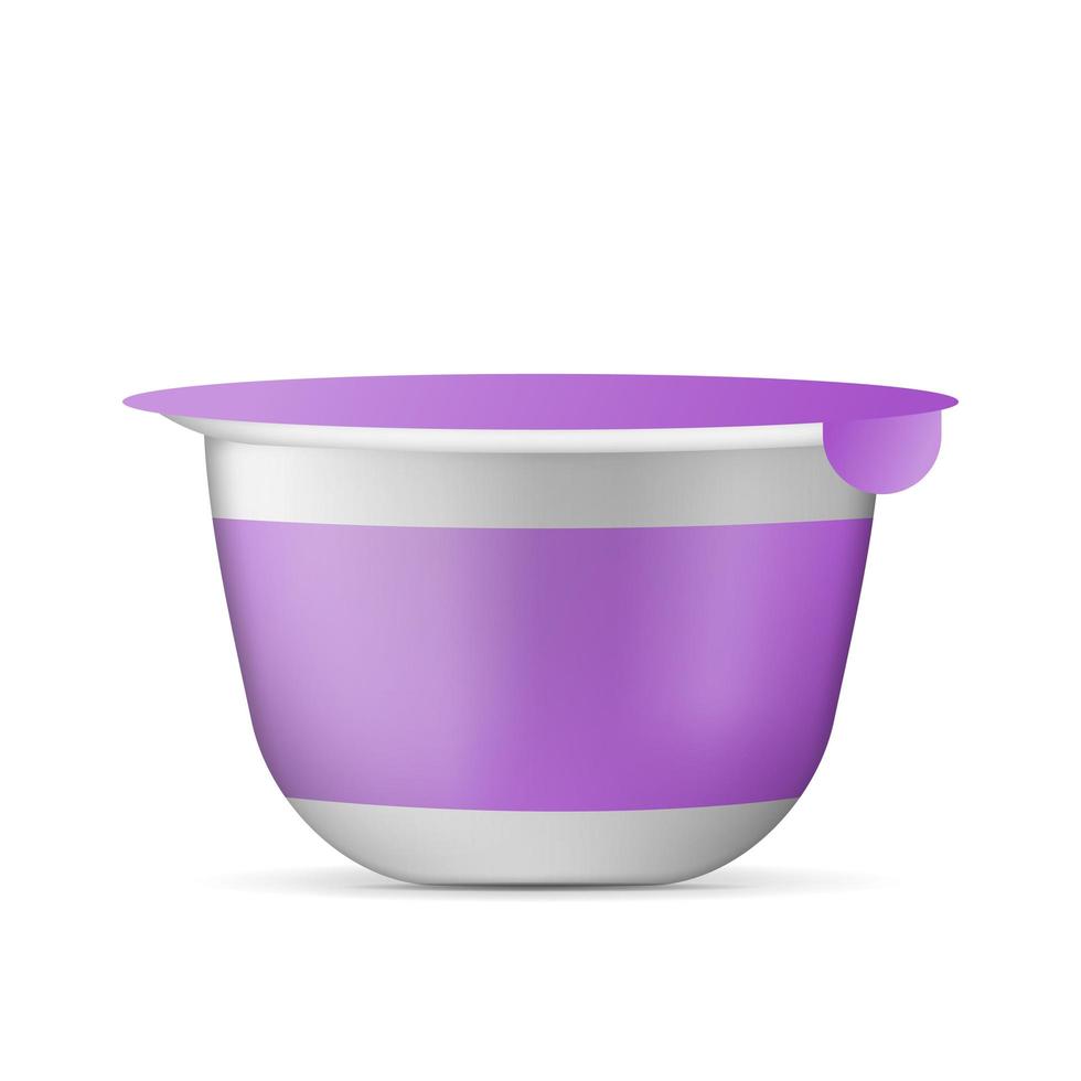 Vector realistic yogurt cup. White container for a dairy product.