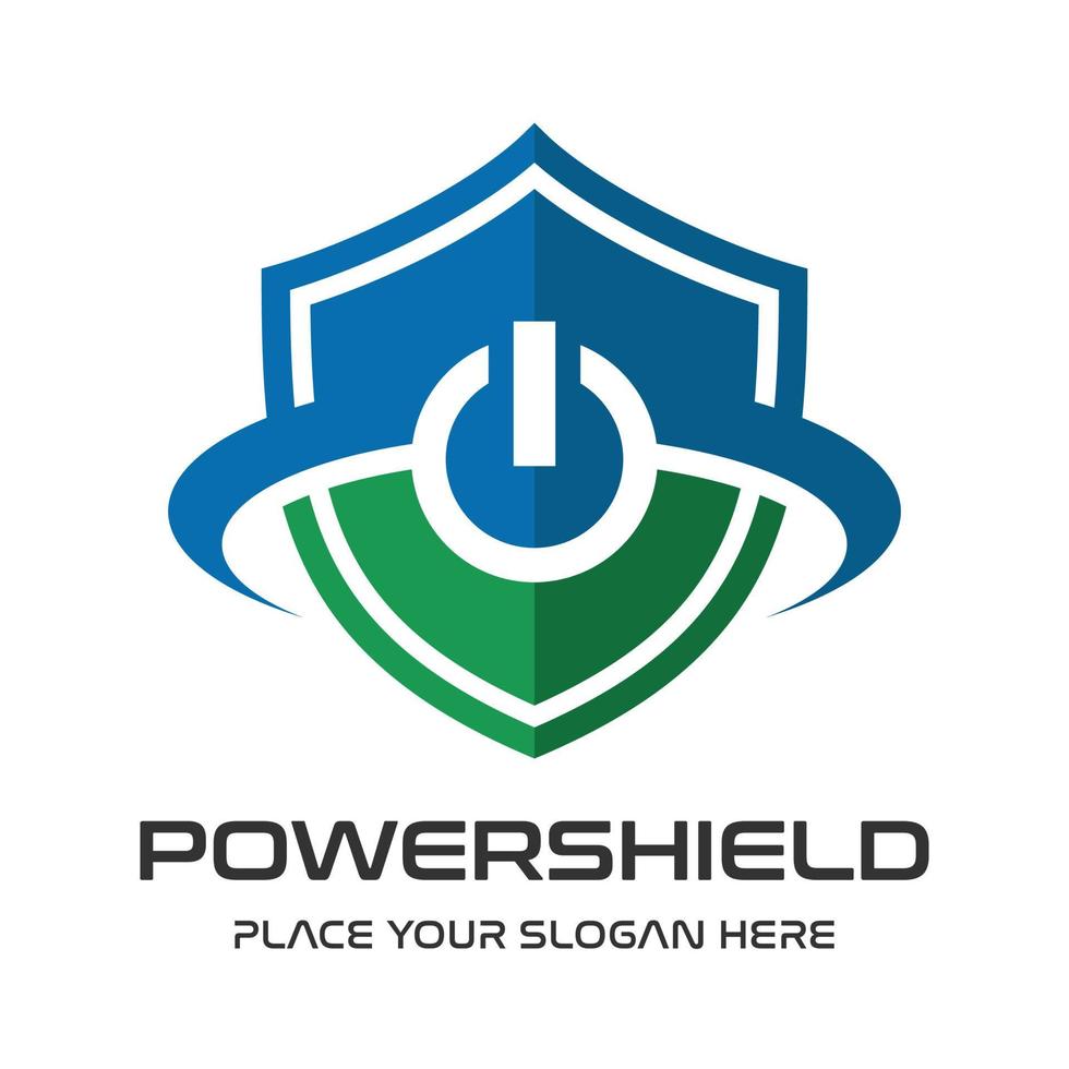 Power shield vector logo template. This design use security symbol. Suitable for protection.