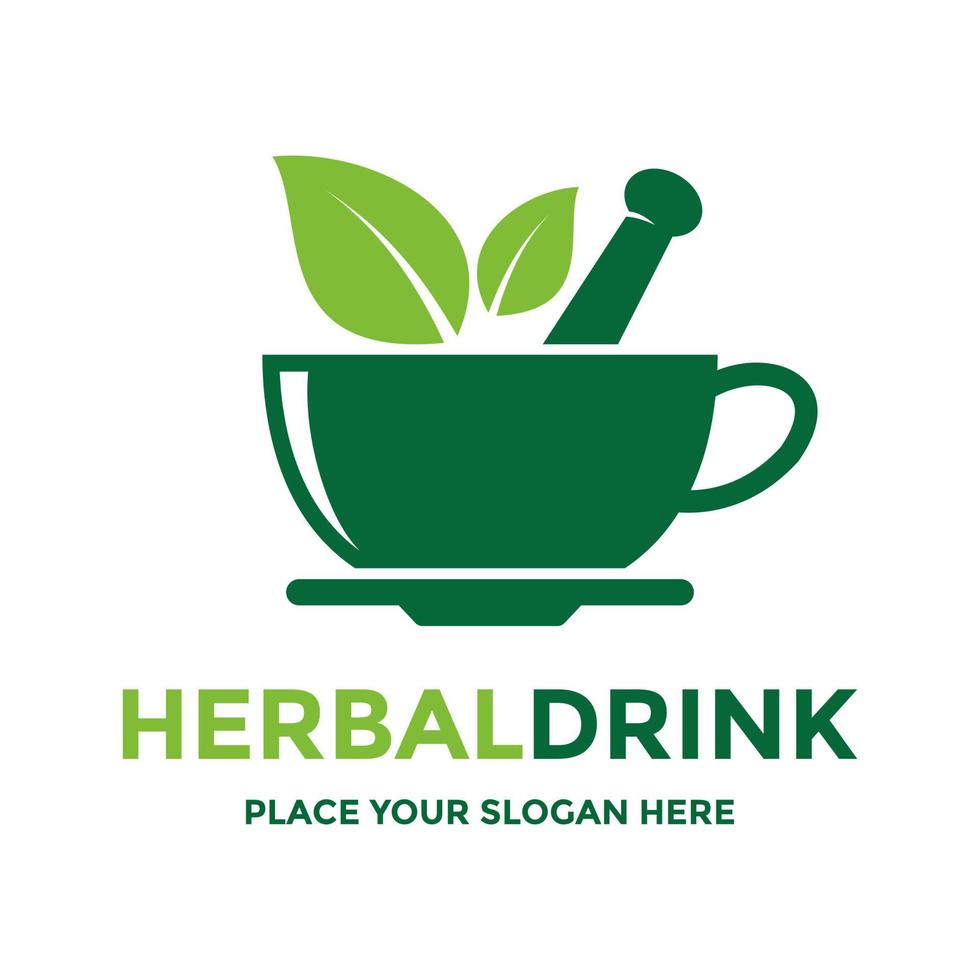 Herbal drink vector logo template. This design use leaf symbol. Suitable for healthy.