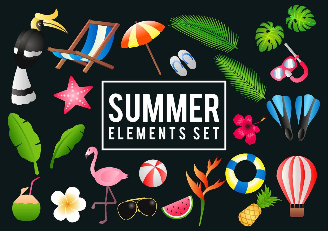 elemento decorativo de verano con su símbolo, diseño moderno y de moda. vector