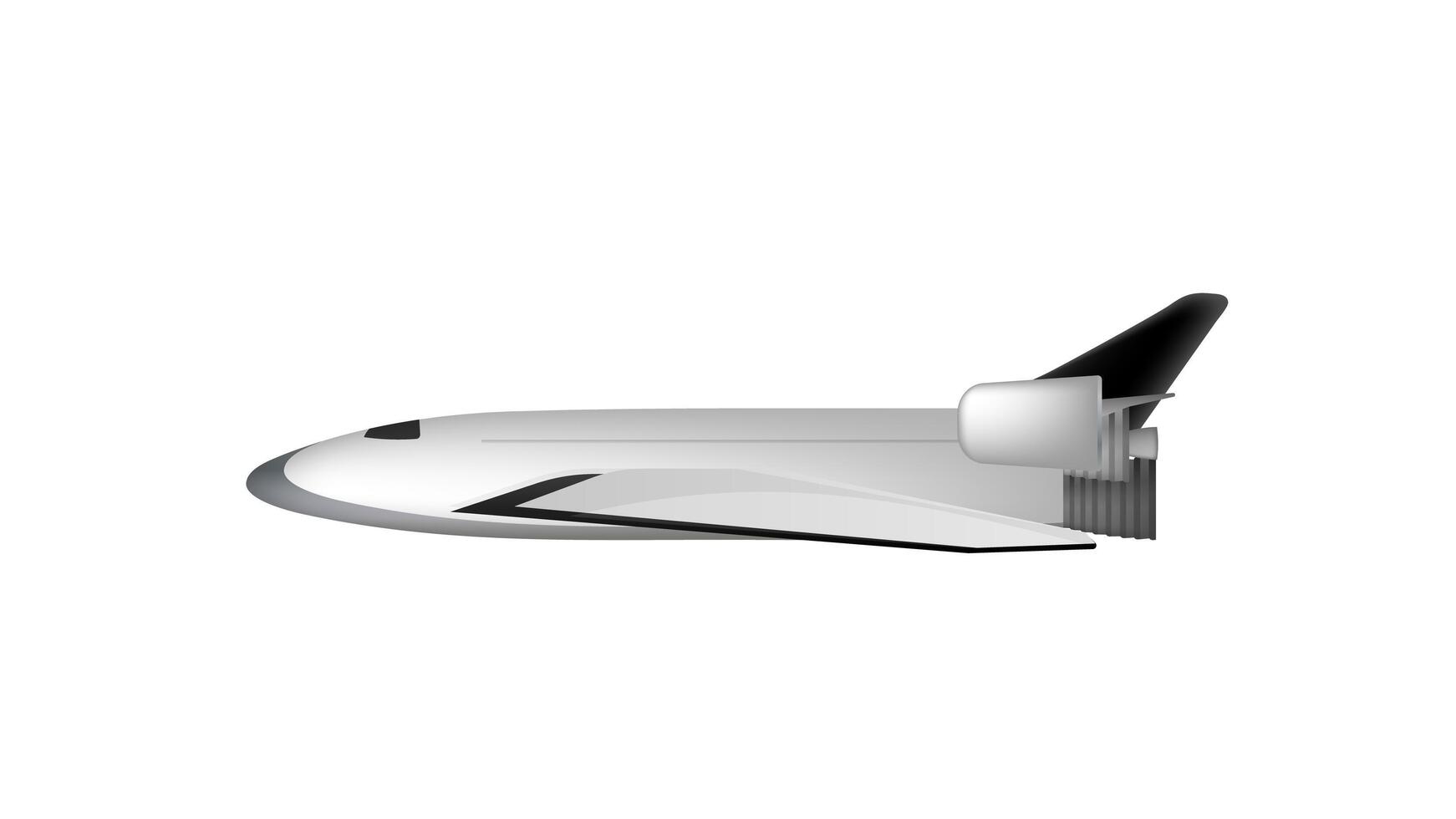 Space shuttle. Fighter isolated on a white background. Side view. Space design element. Isolated. . vector