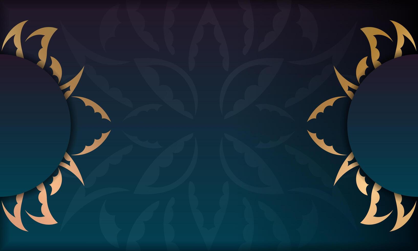 Background with gradient blue color with greek gold pattern for design under the text vector