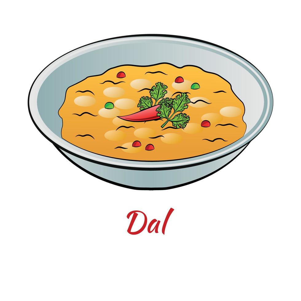 Set of delicious and famous food of Indian in colorful gradient design icon vector