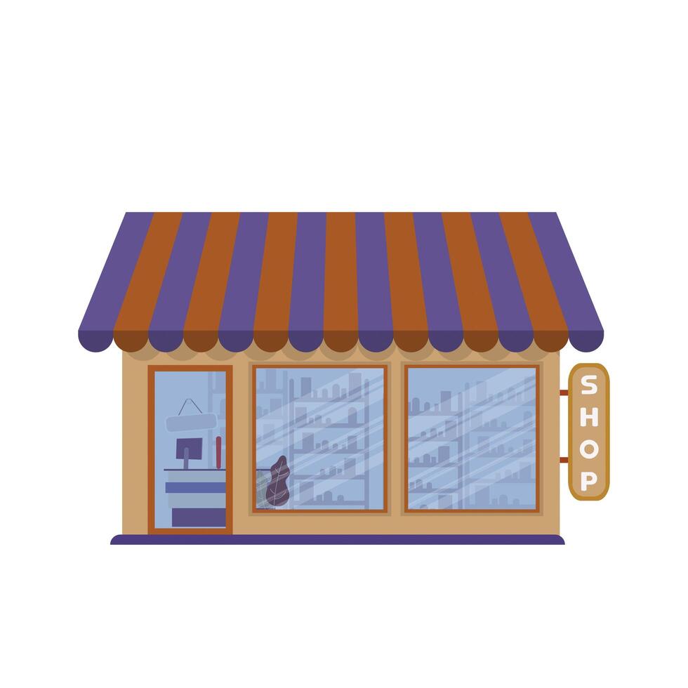 Grocery store isolated on a white background. Vector illustration